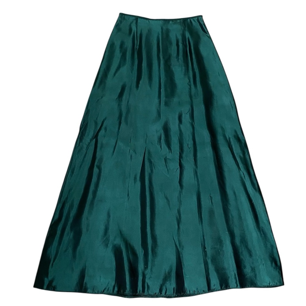 Scott McClintock by Jessica McClintock Emerald Green Taffeta A-Line Skirt XS 2/4
